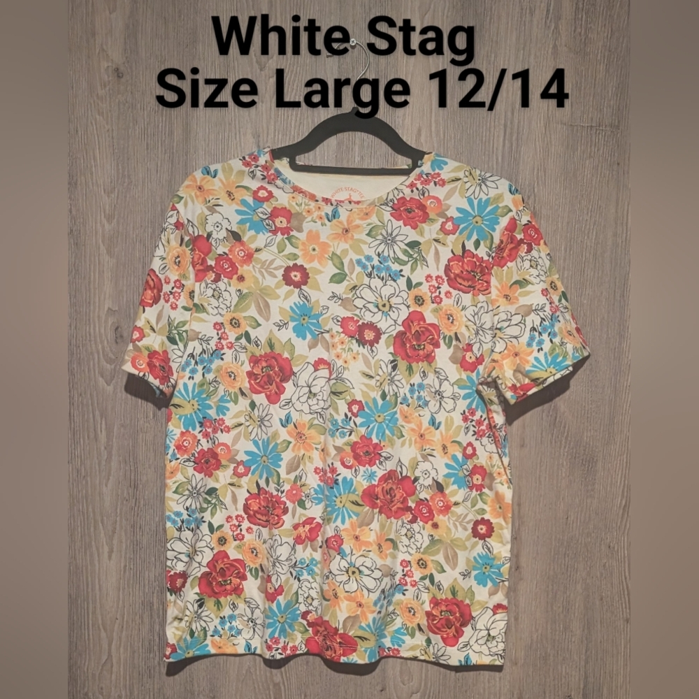 White Stag Floral Short Sleeve Tee - Multicolor